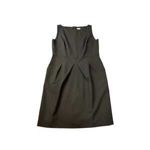 Ann Taylor Womens Black Sleeveless Front Pleated Lined Dress Size 10